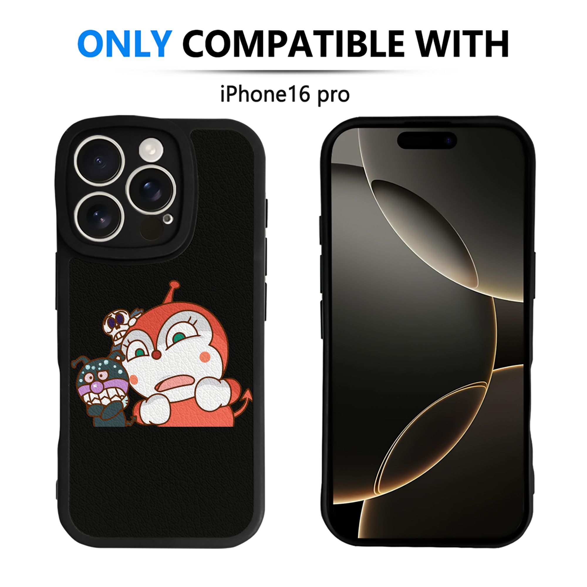 （画像用） アンパンマン Anpanman 【iPhone 16シリーズ対応】シリコンスマホケース（レザー調） 材質：シリコン